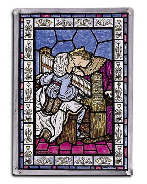 The Kiss by Dante Gabriel Rosetti Stain Glass Art Piece
